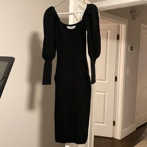 Astr the label puff sleeve sweater dress